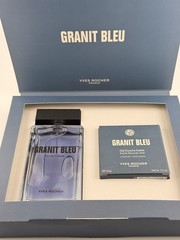 Yves Rocher Granit Bleu 2pc Cologne Gift Set | Fresh Marine & Woody Scent | NIB
