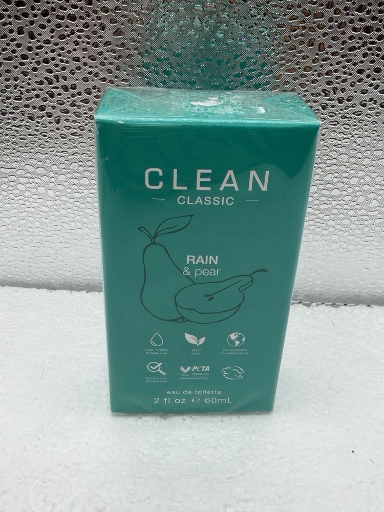 CLEAN Classic Rain & Pear Eau de Toilette Spray 2 fl oz Pear Melon Vetiver