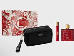 Versace Eros Flame 3 Pc Gift Set Men EDP 3.4 Oz RETAIL $209 NIB