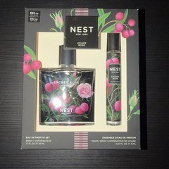 NEST New York Lychee Rose Eau de Parfum Spray Set 1.7oz + 0.27oz New in Box