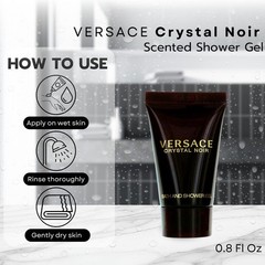 VERSACE CRYSTAL NOIR by Gianni Versace Gift Set for WOMEN: EDT .17 OZ MINI &…