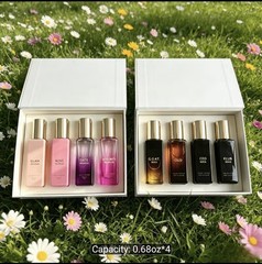 4PCS Mini Eau De Parfum Gift Set for Men & Women Long Lasting Travel Fragrance
