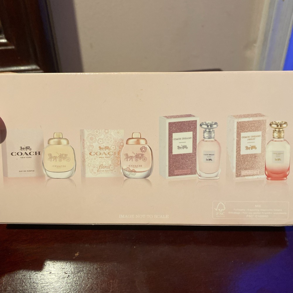New Sealed Coach 0.15 FL Oz – 4 Bottle Pack – Dreams, Floral, Dreams Sunset