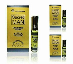 3x SECRET MAN By Al Rehab 6ml non Alcohol Attar Concentrated 3 PACK