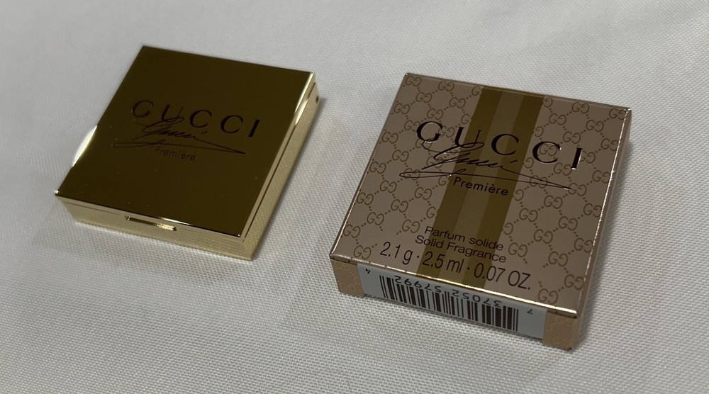 Gucci Première Parfum Solide Gold Mirror Compact + Box 2.1g