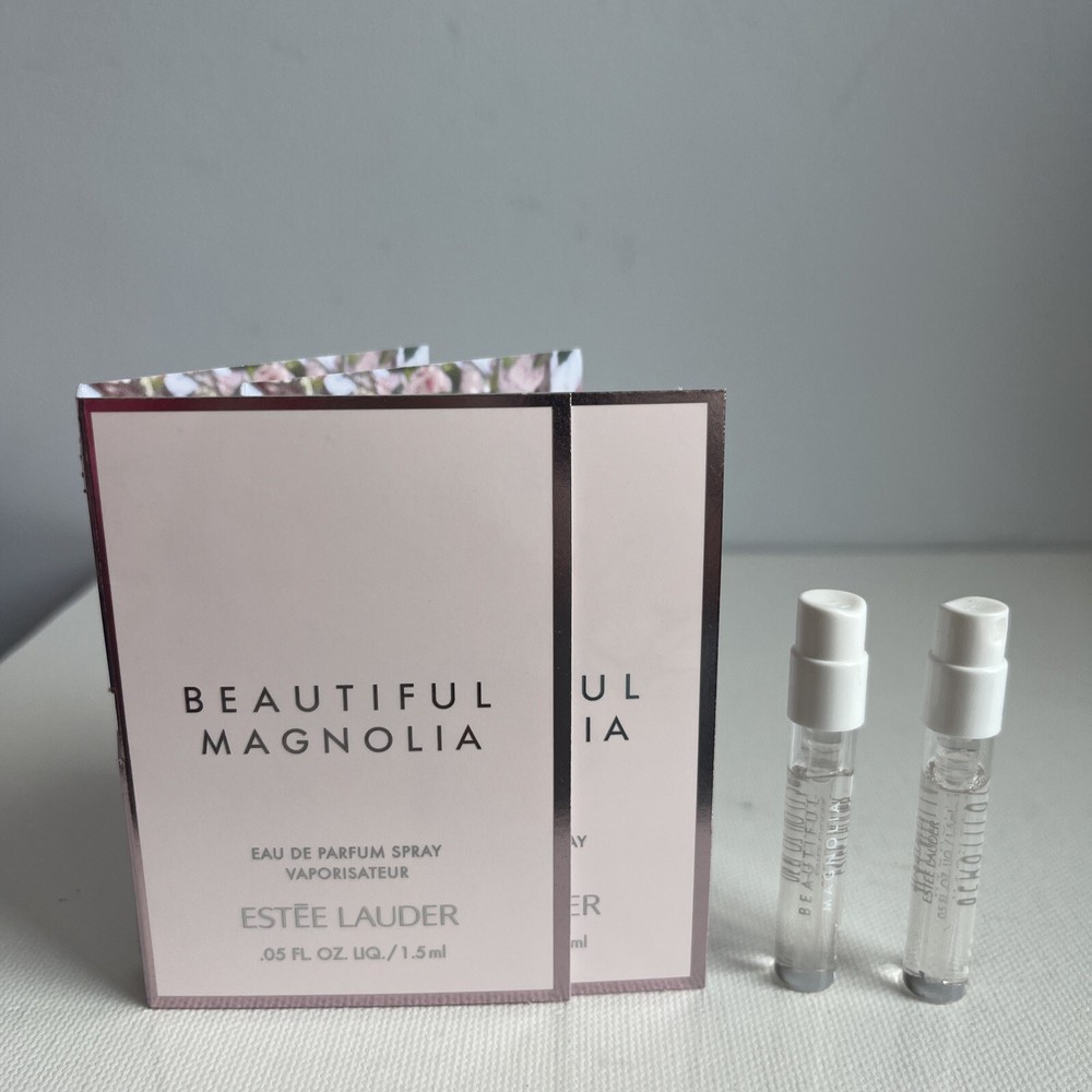2* New Boxed Estee Lauder Beautiful Magnolia Eau De PARFUM Sample Size 1.5ml