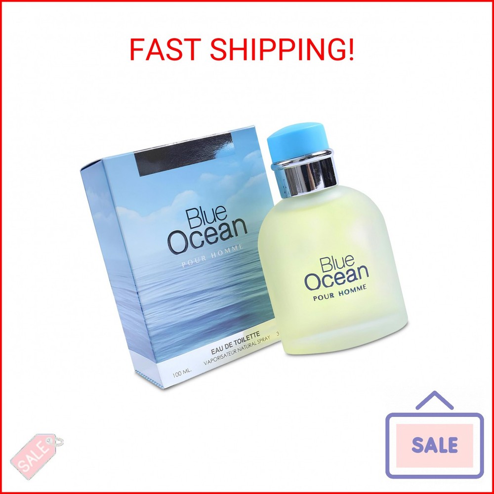 Blue Ocean Men Cologne Fresh Scent Eau De Toilette Spray, Fragrance For Men Long