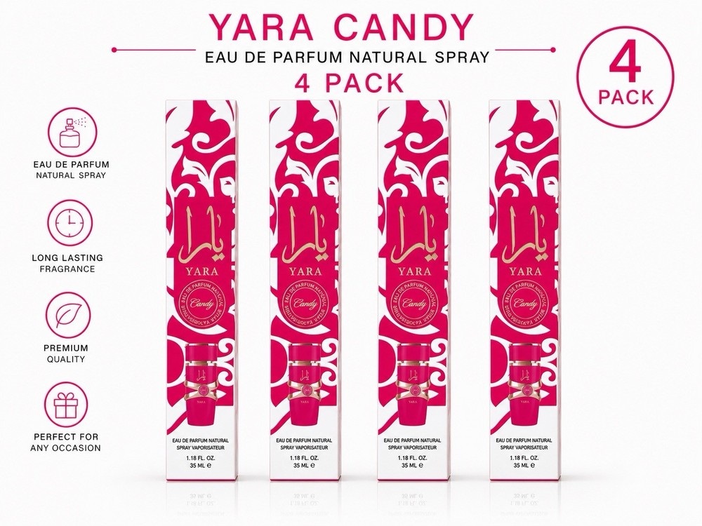 4 PACK – YARA CANDY Travel Size 35 ML / 1.1 Oz Eau De Parfum