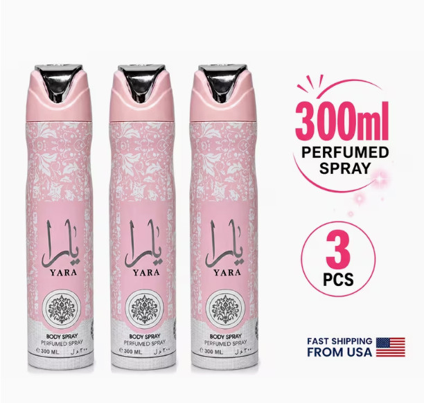Yara Pink 300ml Body Spray 3 Pack