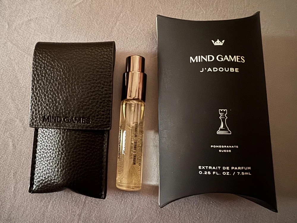 Mind Games J’Adoube Pomegranate Suede Extrait Parfum Spray & Pouch .25oz/7.5ml