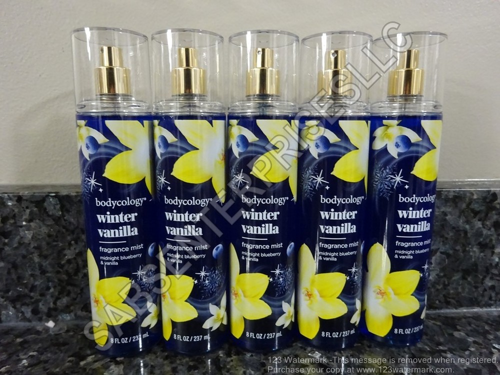 5 Bodycology WINTER VANILLA Scent Women’s Fragrance Mist Perfume Spray 8 FL oz.
