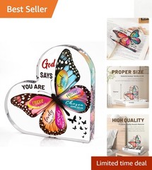 Vintage Butterfly Inspirational Paperweight: Blessings & Encouragement Gift