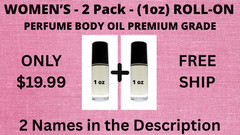 2 Pack 1 oz Women’s Fragrance Perfume Premium Body Oil Roll On Bundle # 137