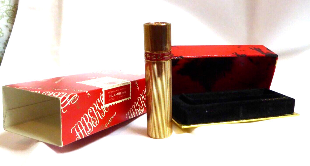 Faberge FLAMBEAU Full PERFUME 2 Drams vtg Full. Never-Used Atomizer Nice Gift