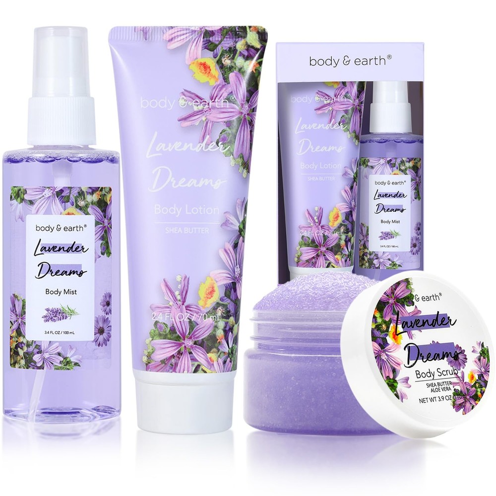 BODY & EARTH Body Mist Gift Set – Spa Gifts for Women, Perfume, Body Lotion, and