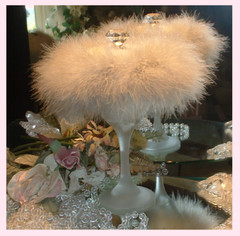 Smooth Cashmere & Tonka ~ 6 oz Perfumed Dusting Powder w/ Puff & Glass Stand