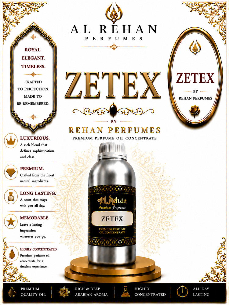 Al Rehan Perfumes Zetex Premium Attar Perfume Oil Best Long Lasting Scent Oil