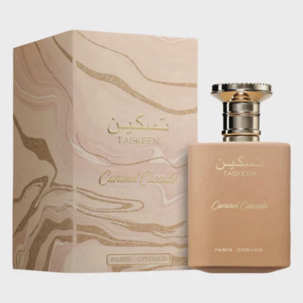 Paris Corner Taskeen Caramel Cascade Eau de Parfum Spray, Regular Size 100 ml