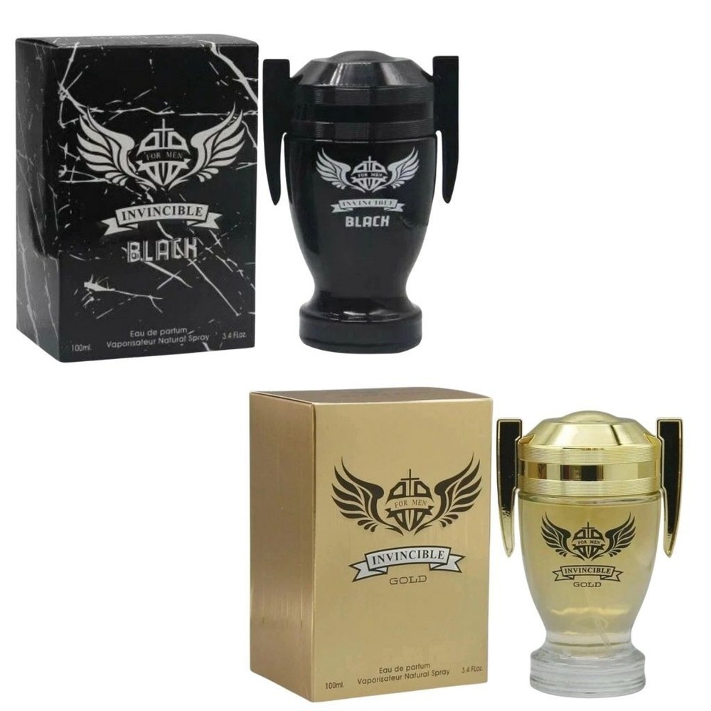Invincible Black & Invincible Gold Spray Perfume Set, 100 ml / 3.4 fl oz Each |
