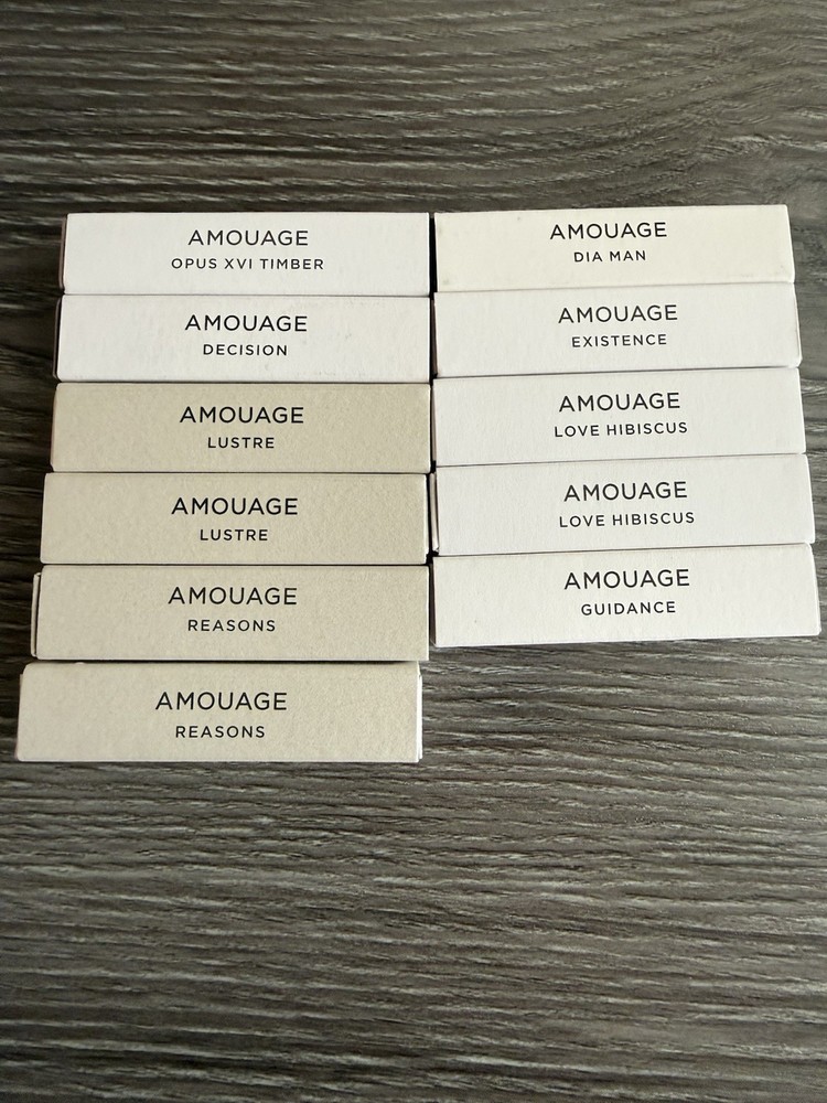 11 Piece AMOUAGE 2.0ml .06fl oz Fragrance Samples.