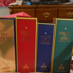 Elizabeth Taylor’s Diamond Collection 4 Pc. White,Rubies,Emeralds 3.3oz Sap1.7oz