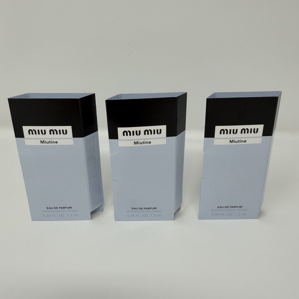 3PC Miu Miu Miutine (0.04 Oz / 1.2 ML) Eau De Parfum Sample Spray *2025 Release*