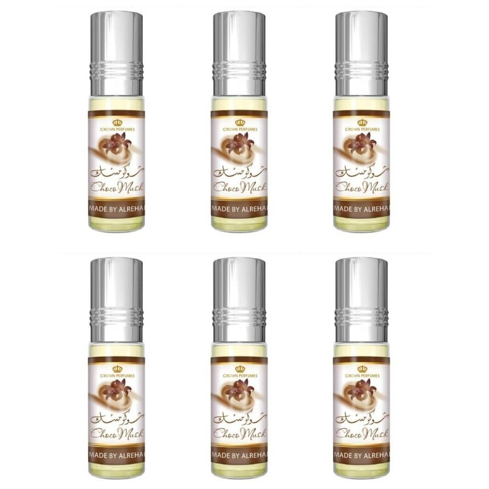 Al-Rehab Choco Musk Concentrated Perfume Rollerball 0.2 fl oz (Pack of 6)