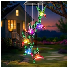 Hummingbird Wind Chimes for Mom – Solar Garden Decor