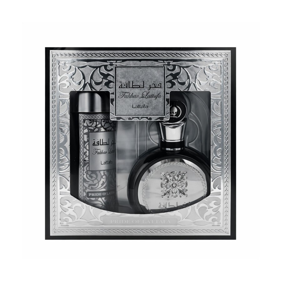 Lattafa Fakhar Eau de Parfum 3.4oz Men Fresh Fougere Woody Perfume and Spray Set