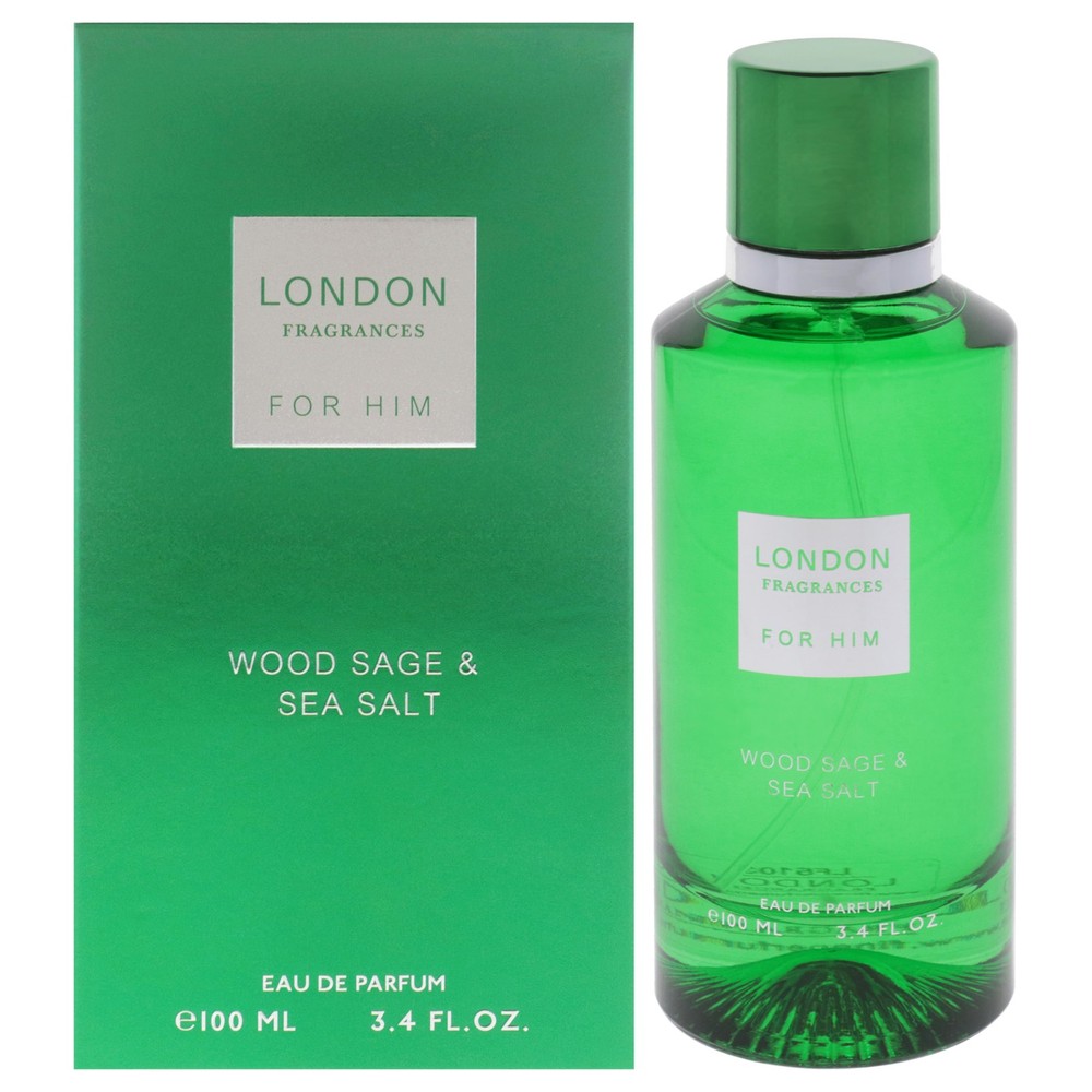 London Fragrances – Wood Sage and Sea Salt by Fine Perfumery for Men – 3.4 oz