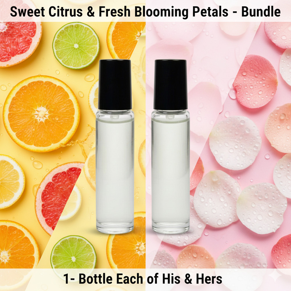 2 Pack 10ML His & Hers 1 Each Perfume Premium Body Oil Roll Bundle #135