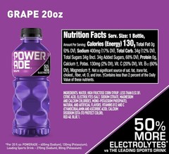 POWERADE Sports Drink Grape, 20 Ounce (Pack of 8)