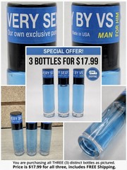 3x Very Sexy By VS Type Fragrance Body Oil Roll On Set Men Scented Pure USA Lot
