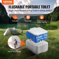 Portable Toilet for Camping, Porta Potty with Carry Bag, 5.3 Gal Waste Tank & 3.