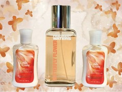 BUTTERFLY FLOWER Fragrant Waters Perfume & 2 Lotions Bath & and Body Works Set