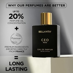 BellaVita Luxury CEO Man Eau De Parfum 100ml 3.4oz Woody for Men