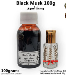1x Black Musk 100g Concentratedl misk Arabian Thick perfume tahara oil مسك اسود