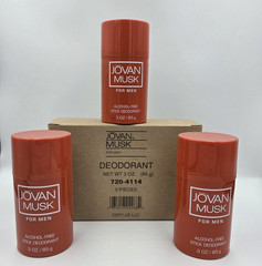 3 Pack Vintage Jovan Musk Alcohol Free 3oz Stick Deodorant For Men NOS