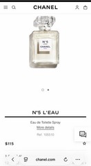 CHANEL N°5 L’EAU Eau de Toilette Spray Regular Size 3.4 fl oz