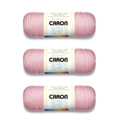 Simply Soft Soft Pink Yarn – 3 Pack of 170g/6oz – Acrylic – 4 Medium (Worsted…