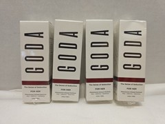 4 NEW GODA For Her Pheromone Infused Perfume 0.5 fl oz Jasmine Peony Rose Lot