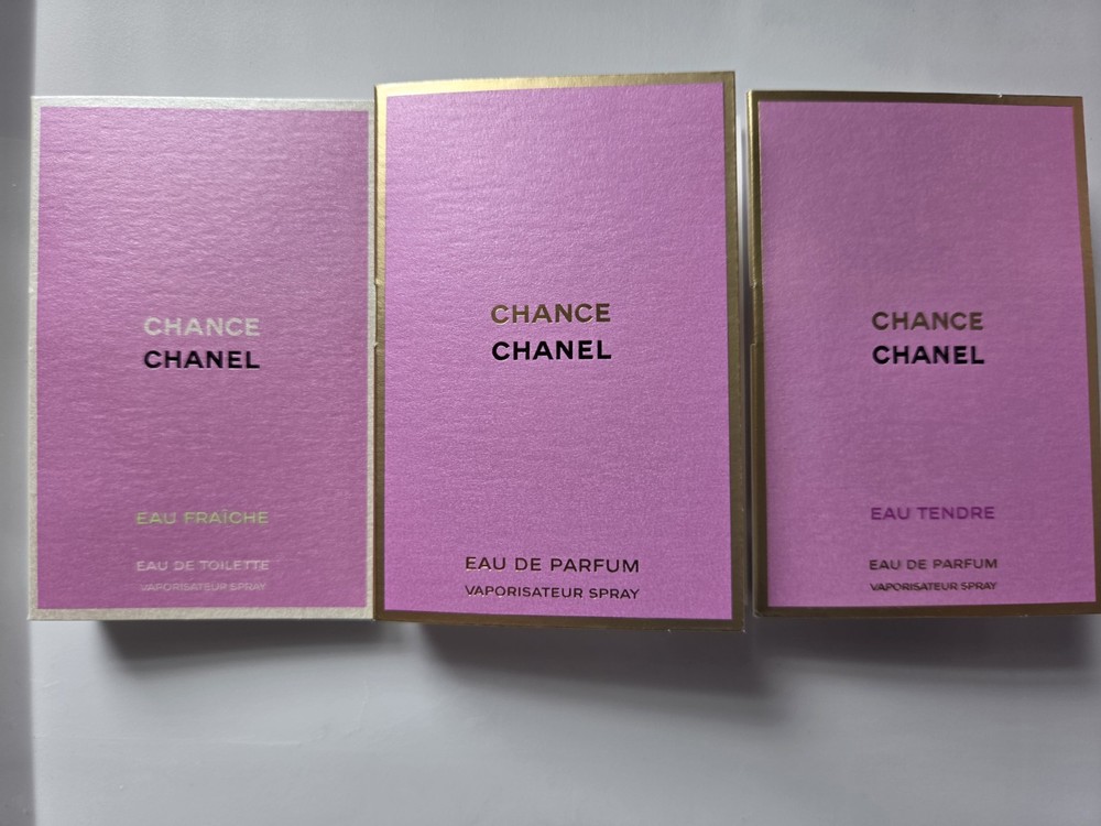 3 Piece Set CHANEL CHANCE Perfume Collection Sample Vials Spray 1.5ml EDP -EDT