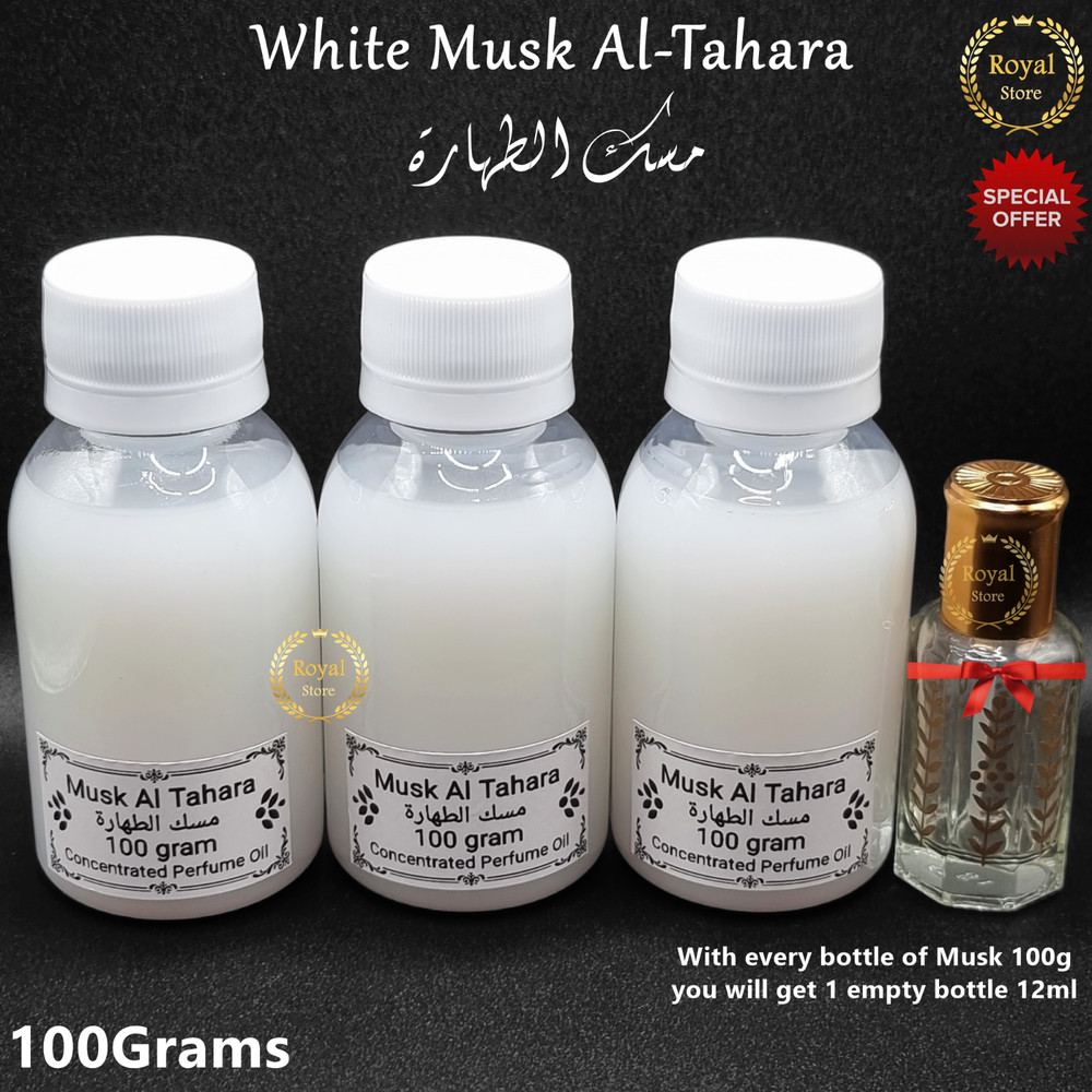 Musk Al Tahara 100g White Arabian Thick Perfume Oil Saudi مسك الطهارة سعودي اصلي