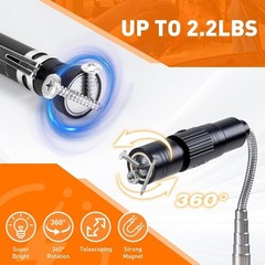 Gifts for Him, Rechargeable Magnetic Pickup Tool, Telescoping Magnetic Flashl…