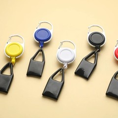 Color: Blue – Silicone Sticker Lighter Leash Safe Stash Clip Retractable Keychai