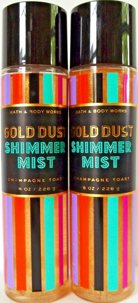 Bath Body Works CHAMPAGNE TOAST Gold Dust Shimmer Mist, 8 fl oz, NEW x 2