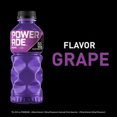 POWERADE Sports Drink Grape, 20 Ounce (Pack of 8)