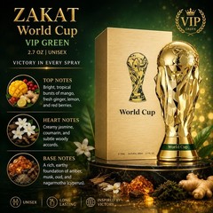 Zakat World Cup VIP Green Natural Spray Fragrance 2.7 fl oz Unisex Long Lasting