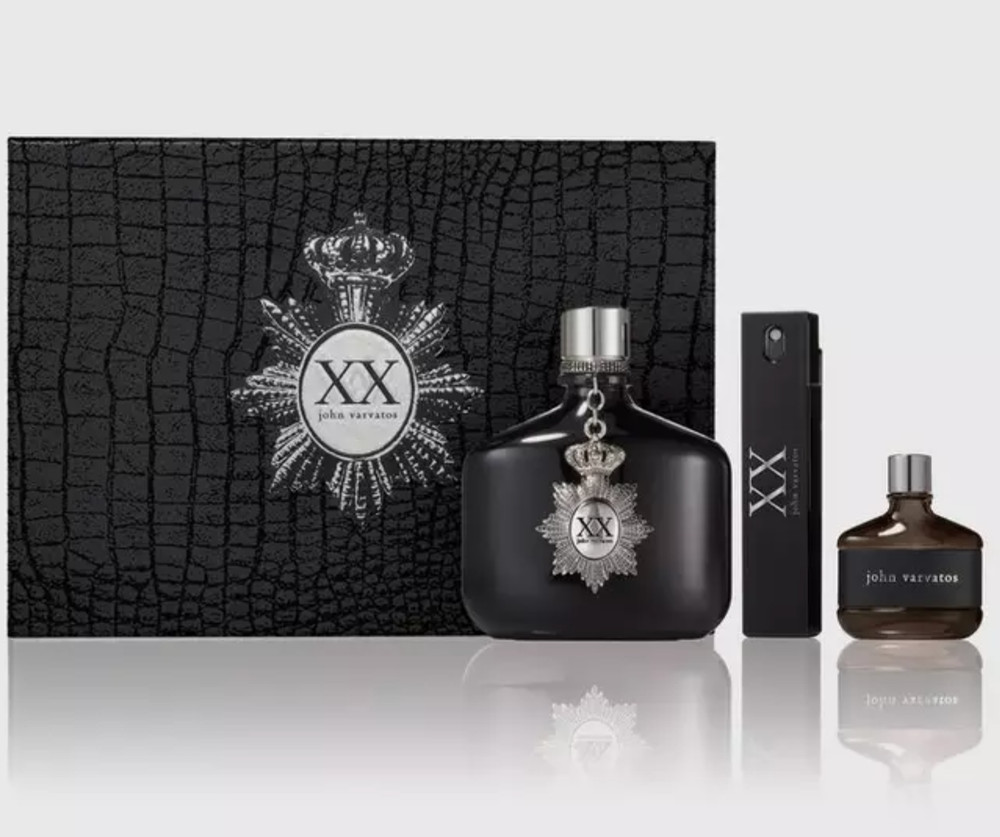 John Varvatos XX Heritage COLOGNE SET 3pc 4.2oz EDT+0.57 EDT SPR+JV 0.5 EDT (—
