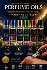 5 Pack Perfume Oil Roll-On Set 12ml Mixed Brands Long Lasting Fragrance for Men